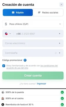 Regístrese en 1win casino